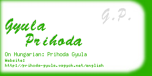 gyula prihoda business card